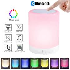 Rechargeable Bluetooth Speaker with Color Changing Night Lamp