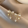 Gold Plated Bow Earrings For Woman