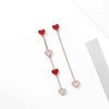 Pack of 2 Sweet Acrylic Heart charms long earrings for women
