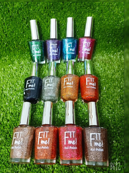 PACK OF 12 FITME GILITER NAIL PAINT. RGshop