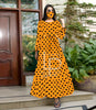 Polka dot long frock for women with mask RGshop
