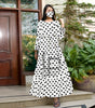 Polka dot long frock for women with mask RGshop
