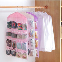 Wardrobe Organizer Hanging Clothes Storage Transparent Bag Underwear Socks Bra Storage Organizer Wall Hanging Bag RGshop