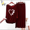 Maroon colour printed Lounge wear for women