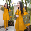 Heavy Sleeves Embroidery 2pcs Suit for Women