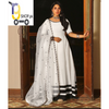 Neck, Sleeves Embroidered with Ribbon Long Kalli Maxi and Embroidered Dupatta with Pearls Attached 3PCs