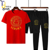 Printed Casual Cotton T Shirt And Trouser For Men