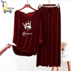 Maroon colour printed Lounge wear for women