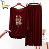 Maroon colour printed Lounge wear for women