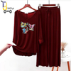 Maroon colour printed Lounge wear for women