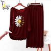 Maroon colour printed Lounge wear for women