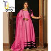 Neck, Sleeves Embroidered with Ribbon Long Kalli Maxi and Embroidered Dupatta with Pearls Attached 3PCs