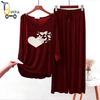 Maroon colour printed Lounge wear for women