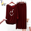 Maroon colour printed Lounge wear for women