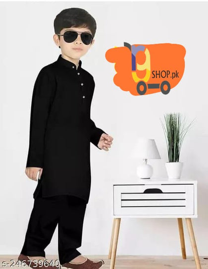 Black Kurta Pajama for Boys.