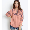 New stylish neck & sleeve Embroidery Top for Women