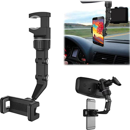 Car RearView 360° Rotating Clip Mobile Phone Holder