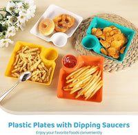 Multipurpose Snacks French Fries / Dumpling Plate with Sauce Compartment