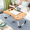 Multifunctional Foldable, Wooden Laptop Table with Glass and Mobile Holder