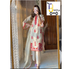 Neck, Sleeves and Daman Embroidery Shirt With Lace Attached Dupatta 3PCs Suit