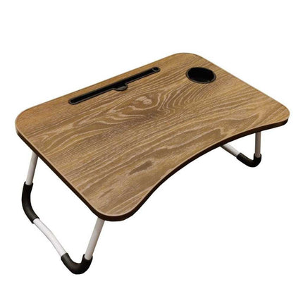 Multifunctional Foldable, Wooden Laptop Table with Glass and Mobile Holder