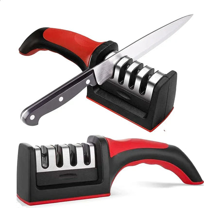 Multifunctional 3 Steps Manual Knife/Scissors Sharpener with Box