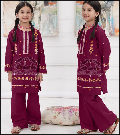 Embroidered Kid’s 2-Piece Suit for Girl.