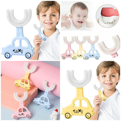 Kids U-shape Taxi-Shaped Toothbrush with Fun Design