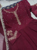 Neck, Sleeves Embroidered with Pearls Attached Long Maxi With Lace Work Dupatta 3PCs.