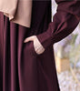 Front Zip & Side Pocket Abaya With Adjustable Belt