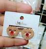 Heart Shape Stone Work Earrings for Women