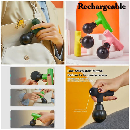Mini Pocket Rechargeable 4 Modes Facial Gun Massager with Box (Mix/Random color)