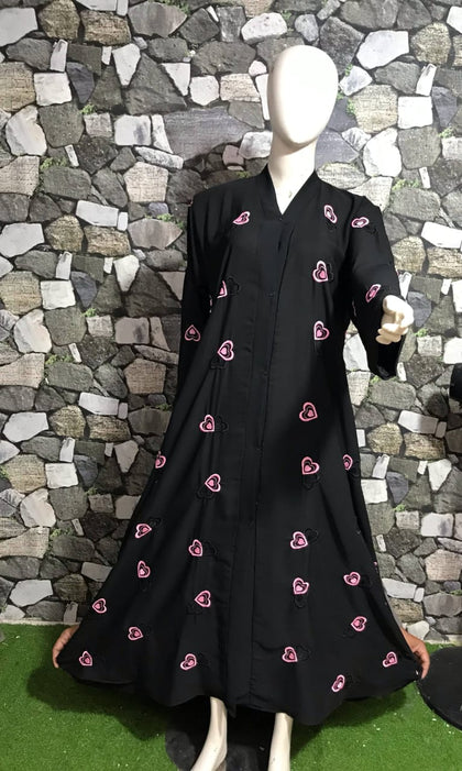 Embroidery Front Open Stylish Abaya