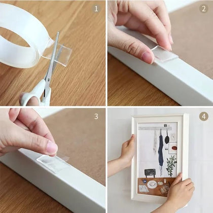 Unique Style Super Strong Double Sided Nano Tape - 3 Meter Transparent D No Drill, No Damage!
