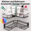 Bathroom & Kitchen Corner Metal Shelf – Punch-Free Wrought Iron Storage Rack