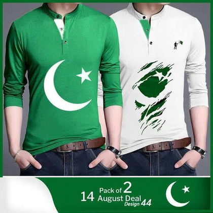 Pack of 2 Pakistan Independence Day T-Shirts | 14th August Special
