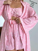 3-Piece Cotton Jersey Nighty Set for Women – Gown, Bra & Shorts | Stretchable & Comfortable Sleepwear
