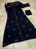 Bow Embroidered Abaya with Stoller – Front Open Style