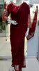 Multi Embroidered Silk Blouse with Petticoat & Pearls Attached Chiffon Saree