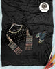 Multi Embroidered Silk Blouse with Petticoat & Pearls Attached Chiffon Saree