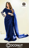 Multi Embroidered Silk Blouse with Petticoat & Pearls Attached Chiffon Saree