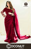 Multi Embroidered Silk Blouse with Petticoat & Pearls Attached Chiffon Saree
