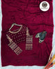 Multi Embroidered Silk Blouse with Petticoat & Pearls Attached Chiffon Saree