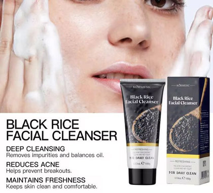 KORMESIC Original Black Rice Facial Cleanser – Deep Pore Purifying, Brightening & Hydrating Daily Face Wash (100g)