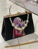 Stylish Hand Casual Clutch with Chain and Elegant Steel Handle