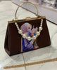 Stylish Hand Casual Clutch with Chain and Elegant Steel Handle