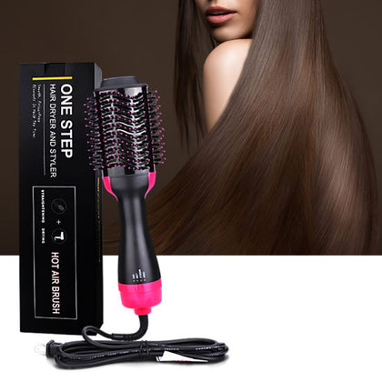 3-in-1 Hot Air Hair Dryer Brush – Straightener, Curler & Comb | Fast Heating, Ionic Technology, Detachable Head