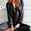 Women’s 2-Piece Night Suit – China Silk with White Piping