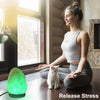 USB Crystal Salt Rock Lamp – Hand-Carved Himalayan Night Light with LED Bulb & Wooden Base | Home Décor & Holiday Gift