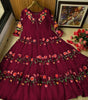 Multicolor Embroidered Chiffon Maxi with Inner – 1PC